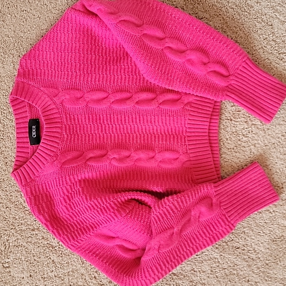 Cider Pink Cable Knit Sweater